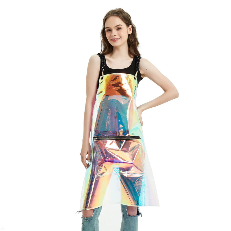Anypron Waterproof Fashion Salon Apron Rainbow for Hair Stylist