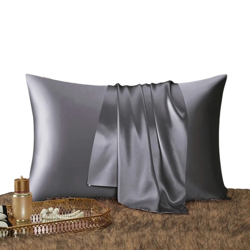 ANYHOUZ Pillowcase 50x90cm Dark Gray Natural Mulberry Silk For Comfortable And Relaxing Home Bed