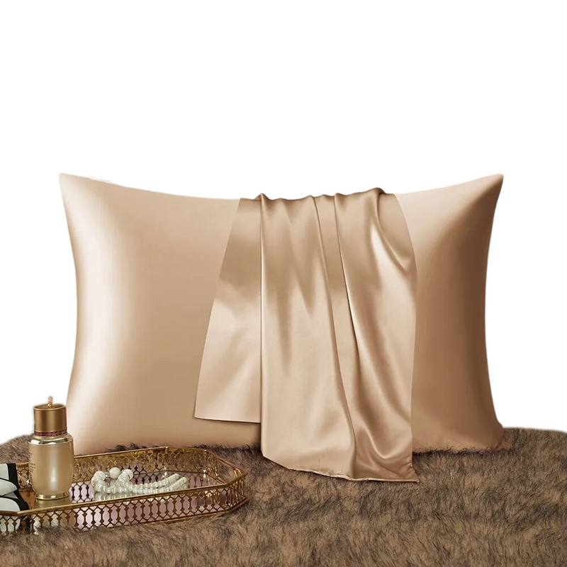 ANYHOUZ Gold Mulberry Silk Pillowcase 50x90cm Soft Smooth Luxury Bedding