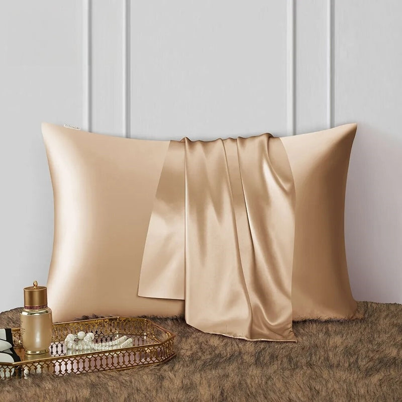 ANYHOUZ Gold Mulberry Silk Pillowcase 50x75cm Luxury Soft Bedding