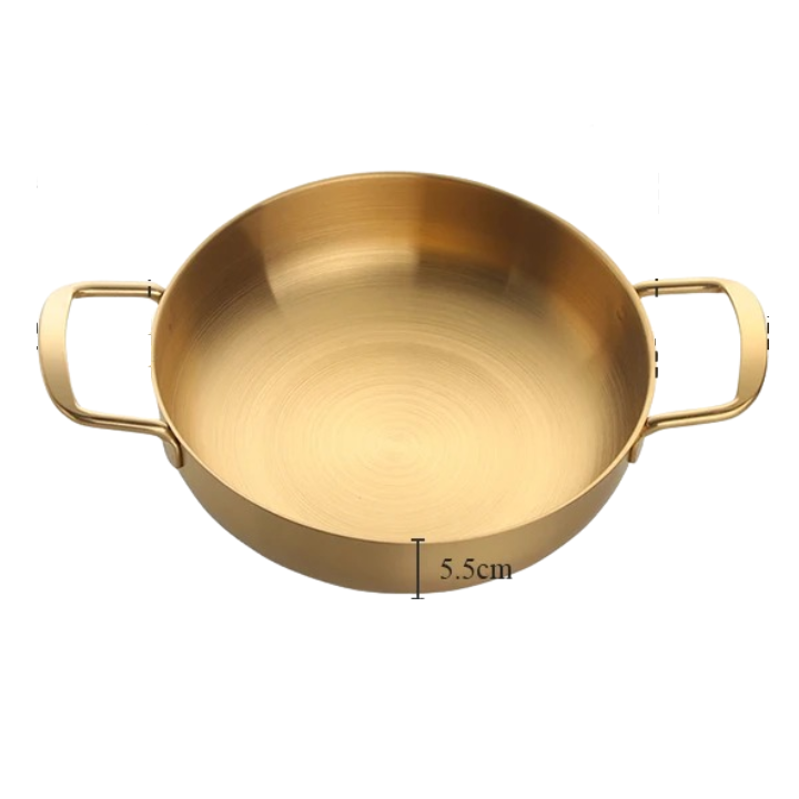 Anygleam Stock Pot 2pcs Gold-S-L Stainless Steel HotPot Without Lid Single-Layer Cooking Soup Noodle Sea Food Home Kitchen Restaurant Tools