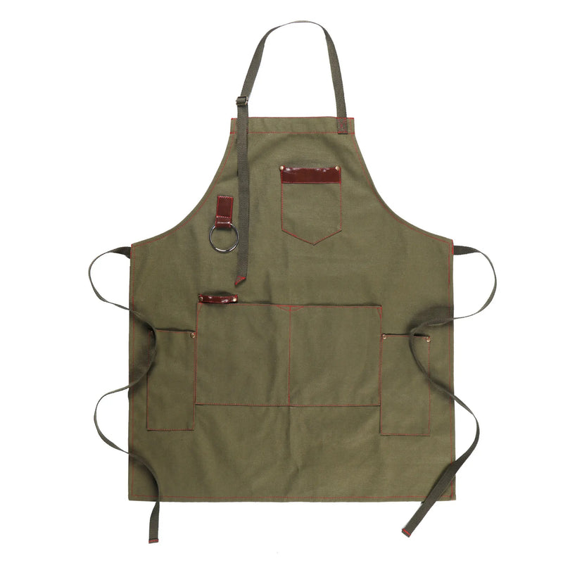 Anypron Green Canvas Apron Waterproof Oilproof Chef Waiter Workwear