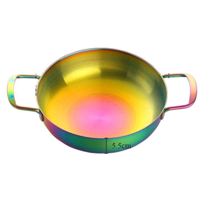 Anygleam Stock Pot 2pcs Rainbow no.0-S-L Stainless Steel HotPot Without Lid Single-Layer Cooking Soup Noodle Sea Food Home Kitchen Restaurant Tools