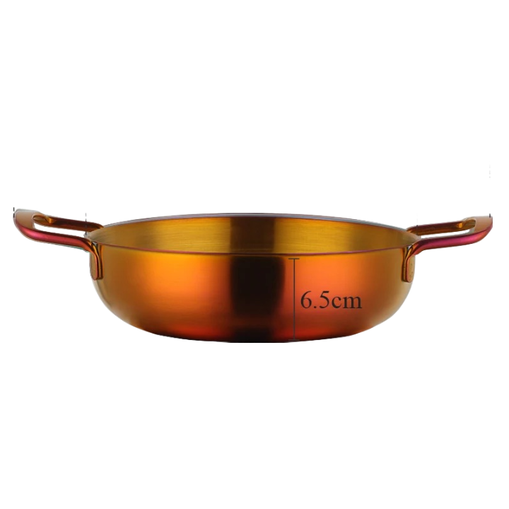 Anygleam Stock Pot Rainbow no.3-L Stainless Steel HotPot Without Lid Single-Layer Cooking Soup Noodle Sea Food Home Kitchen Restaurant Tools