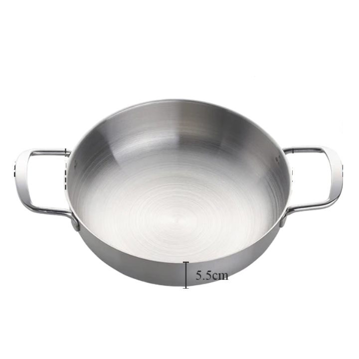 Anygleam Stock Pot 2pcs Silver-S-L Stainless Steel HotPot Without Lid Single-Layer Cooking Soup Noodle Sea Food Home Kitchen Restaurant Tools