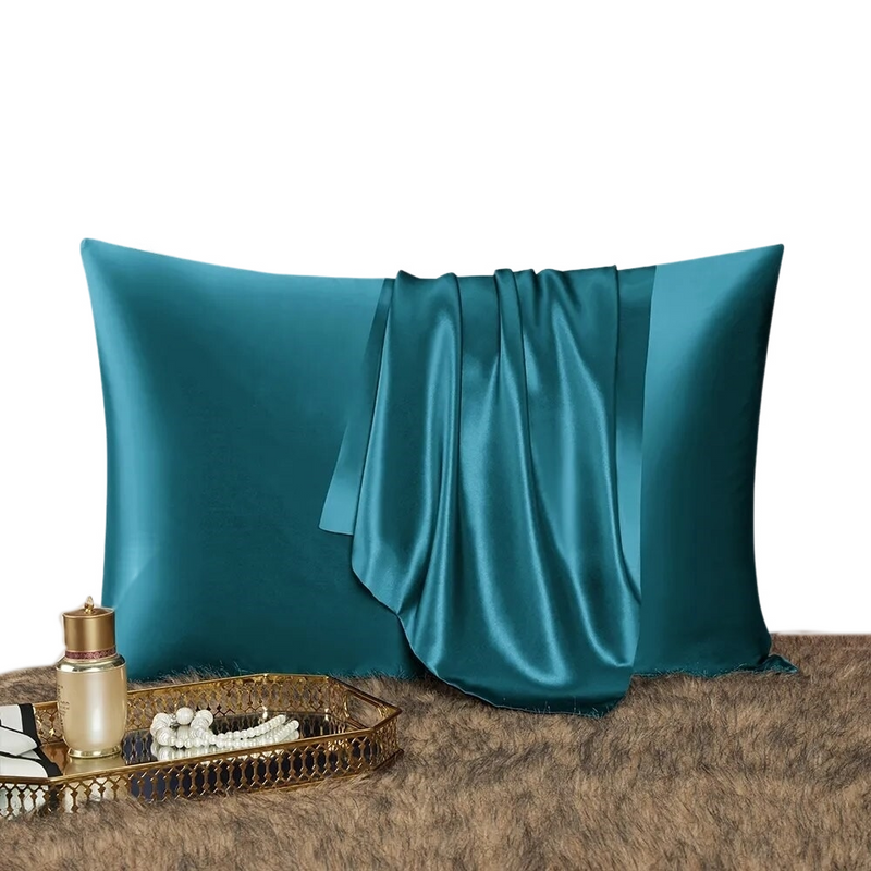 ANYHOUZ Pillowcase 50x75cm Teal Natural Mulberry Silk For Comfortable And Relaxing Home Bed