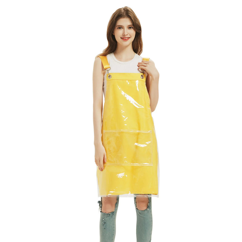 Anypron Yellow Waterproof Canvas Apron for Barber Painting Work Wear