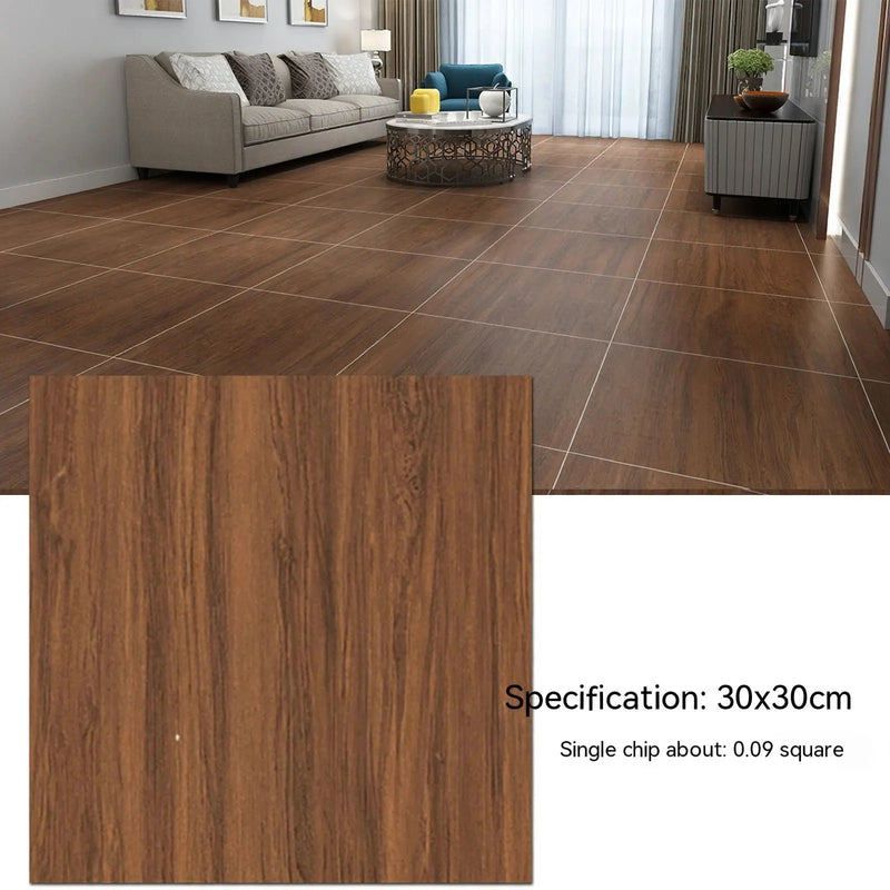 Anyhouz 10pcs Brown Vinyl Wall Tiles – Smudged Pattern Design, Waterproof