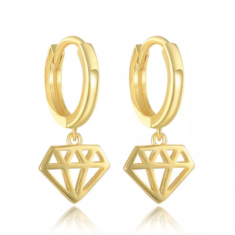 ANYCO Earrings Gold PlatedTrendy Creative Hollow Geometric Hanging Stud For Women Girl Perfect Fashion Stylish Accessories Jewelry Gifts