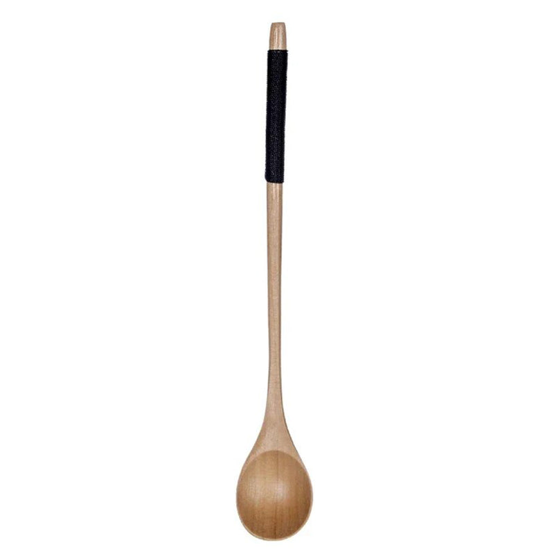 Anygleam Wooden Black 6pcs Wooden Tea Long Spoon  Kitchen Tableware