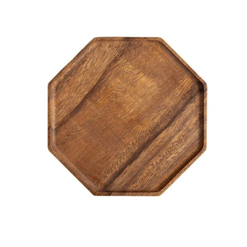 Anygleam Natural Wood Diagonal Acacia Wood Plate Serving Tray Food Kitchen Tableware