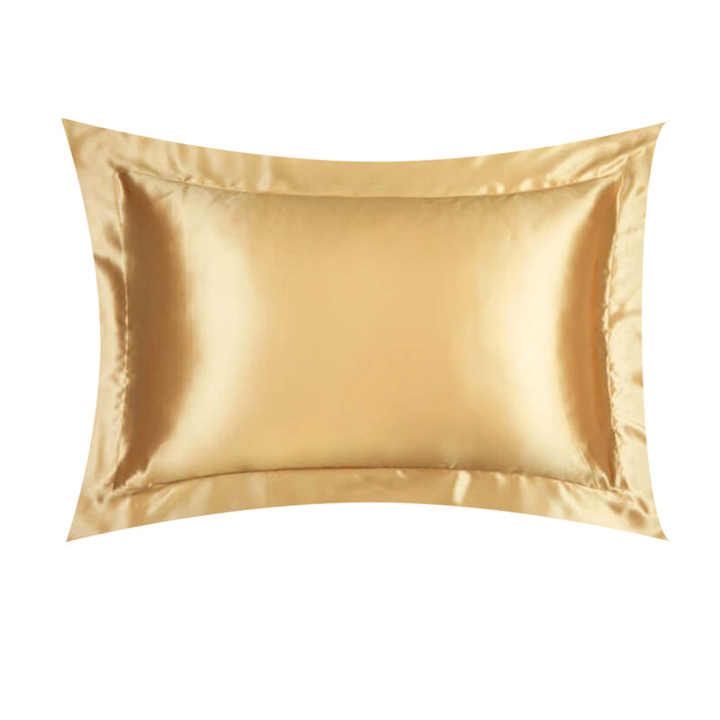 ANYHOUZ Pillowcase Yellow Luxury Soft Natural Mulberry Silky Two Sided Satin Cover