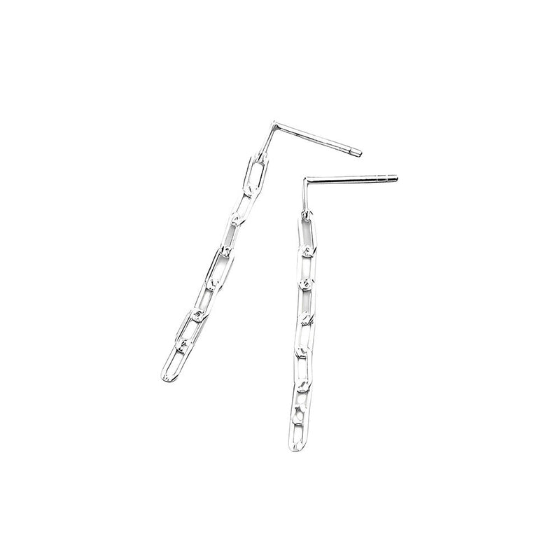 ANYCO Fashion Earrings Sterling Silver Cuban Link Chain Dangle Long Stud for Women Gothic Bohemian Jewelry Accessories