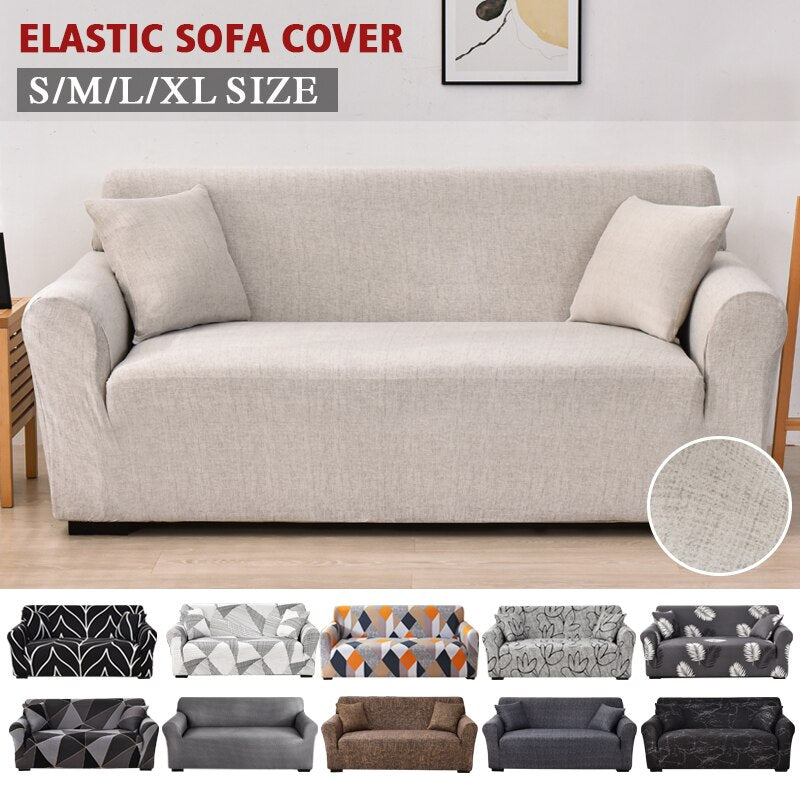 Anyseat 1 Seater Sofa Cover Solid Gray Style and Protection For Living Room Sofa Chair Elastic Stretchable Slipcover