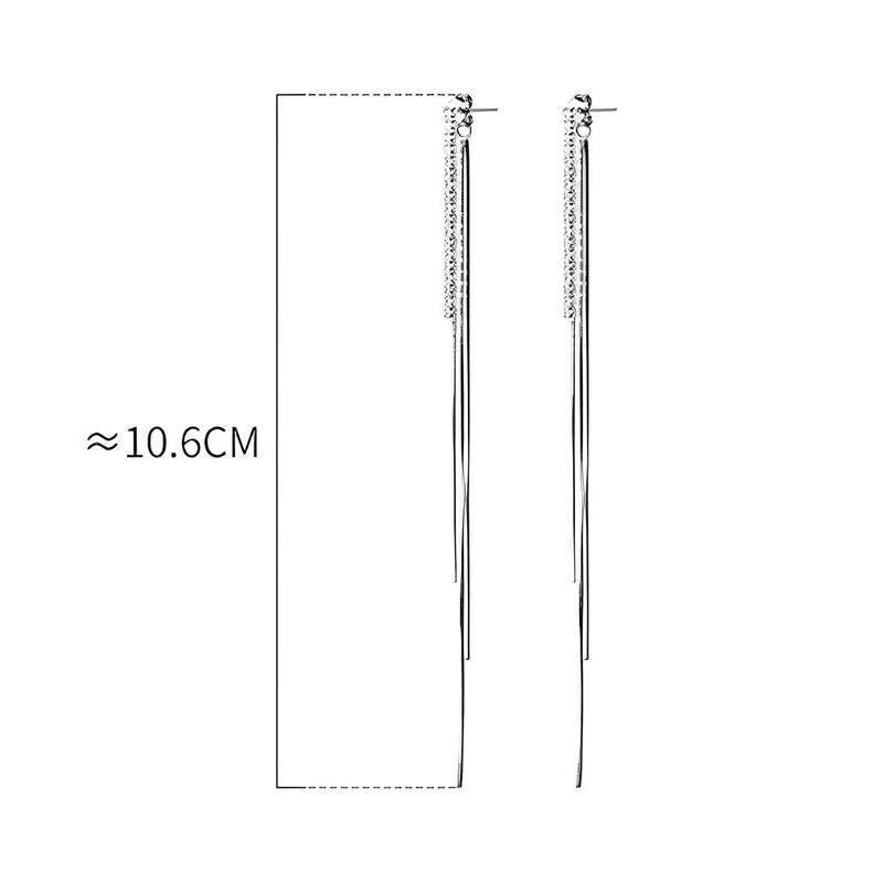 ANYCO Fashion Earrings Luxury Crystal Zircon Snake Bone Tassel Long Wedding Jewelry for Women