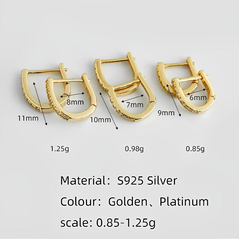 ANYCO Hoop Earrings Simple Punk Pave CZ Zircon Huggies Charm Gold Women Piercing Jewelry Accessories 6mm