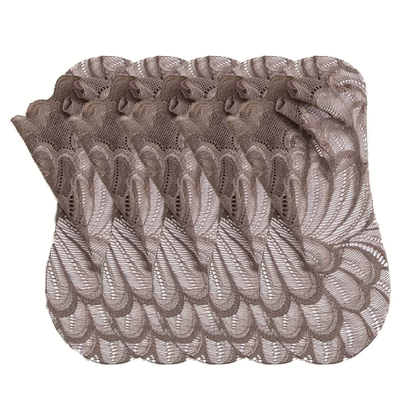 Anyfootwear 5 Pairs One Size 4-5 Gray Fashion Summer Socks With Style Lace Peacock Flower Short Ankle Socks For Women