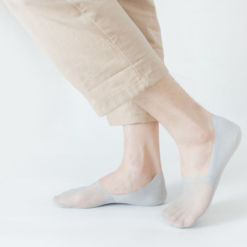 Anyfootwear 5 Pairs Size 5-11 Fashion No Show Thin Invisible Solid White Sock High-quality Breathable Ankle length For Men Woman Foot Accessories