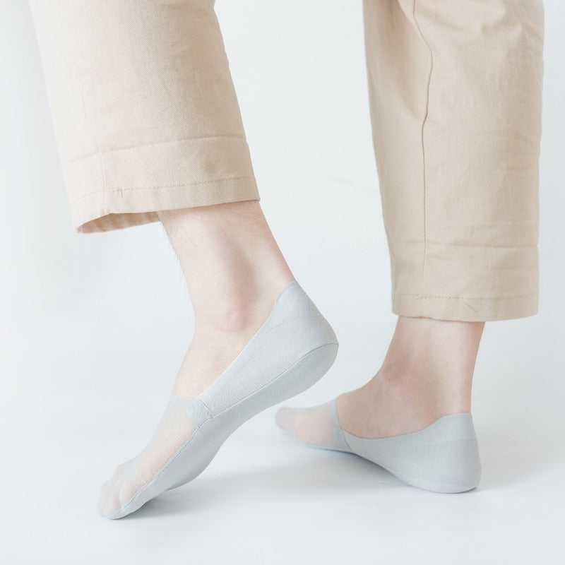 Anyfootwear 5 Pairs Size 5-11 Fashion No Show Thin Invisible Solid White Sock High-quality Breathable Ankle length For Men Woman Foot Accessories