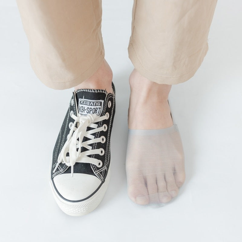 Anyfootwear 5 Pairs Size 5-11 Fashion No Show Thin Invisible Solid White Sock High-quality Breathable Ankle length For Men Woman Foot Accessories