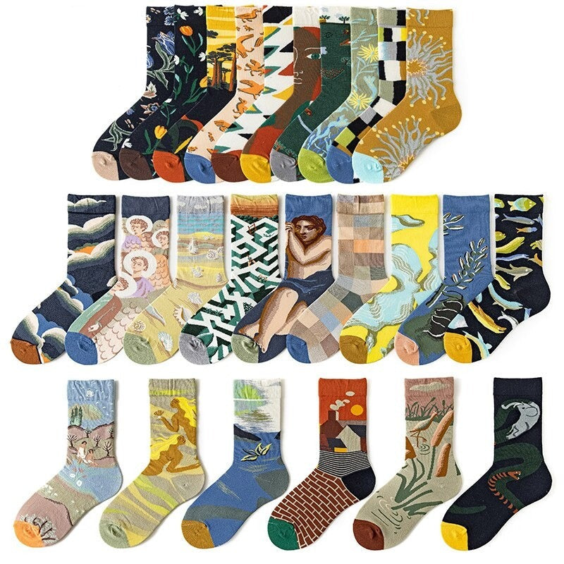 Anyfootwear 5 Pairs Black Size 5-9 Fashion Sock High-Quality Office Sports Business Long Socks Cotton Solid Colors Skateboard Knitted Casual