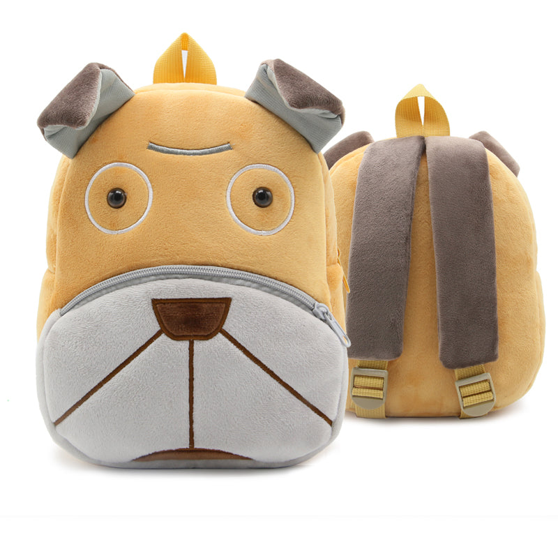 ANYKIDZ 3D Brown Shar Pei Backpack Cute Animal With Cartoon Designs Children Toddler Plush Bag