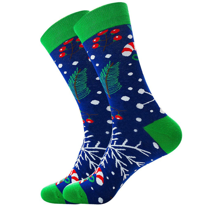 Anyfootwear 5 Pairs Blue Green Size 5-13 Socks Crystal Silk Tide Winter Holiday Design Plus Snowflake Stocking Comfortable To Wear Perfect For Women