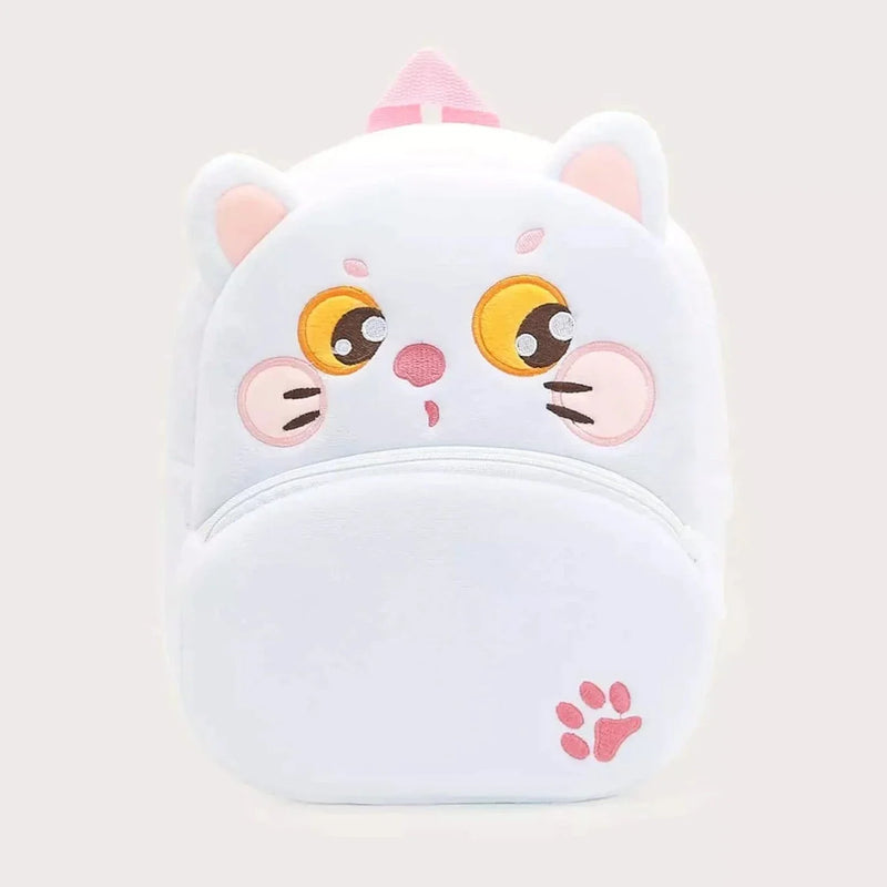 ANYKIDZ 3D White Cat Kids School Backpack Cute Cartoon Animal Style Children Toddler Plush Bag Perfect Accessories For Baby Girls and Boys