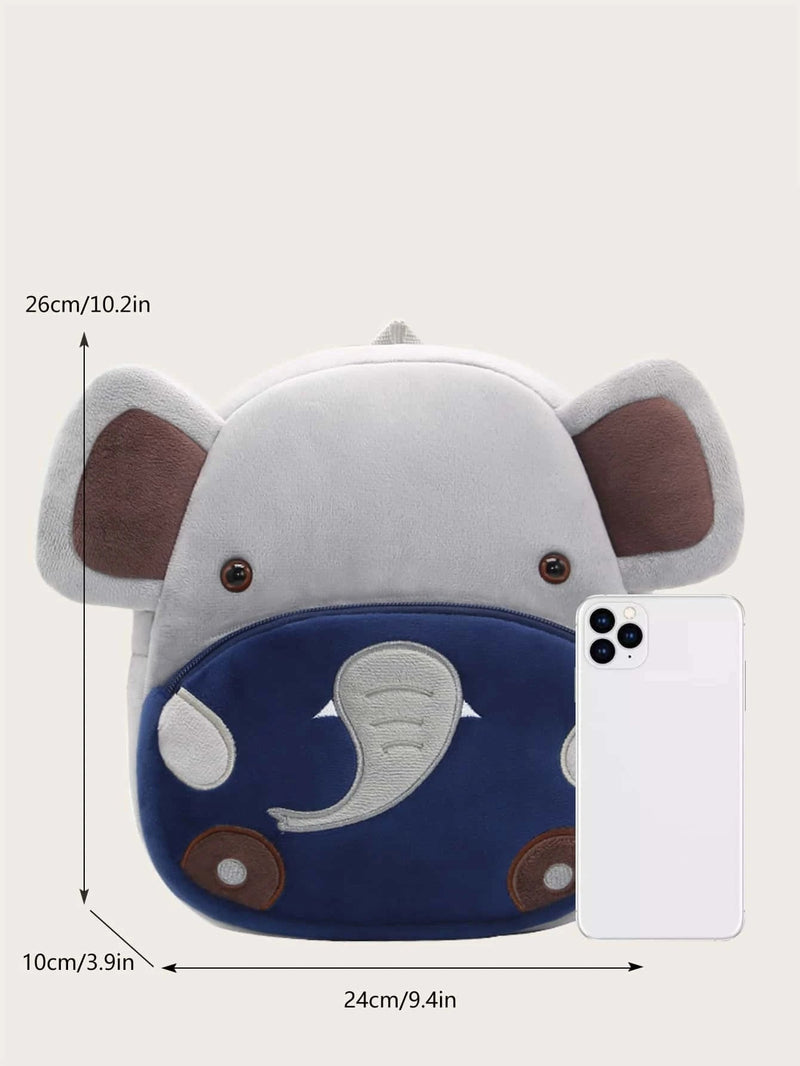 ANYKIDZ 3D Grey Elephant Kids School Backpack Cute Cartoon Animal Style Children Toddler Plush Bag Perfect Accessories For Boys and Girls