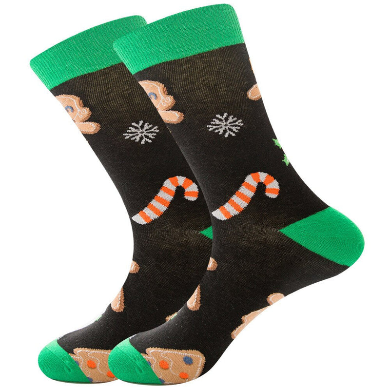 Anyfootwear 5 Pairs Black Green Size 5-13 Socks Crystal Silk Tide Cookies and Cane Winter Holiday Snowflake Stocking Comfortable To Wear