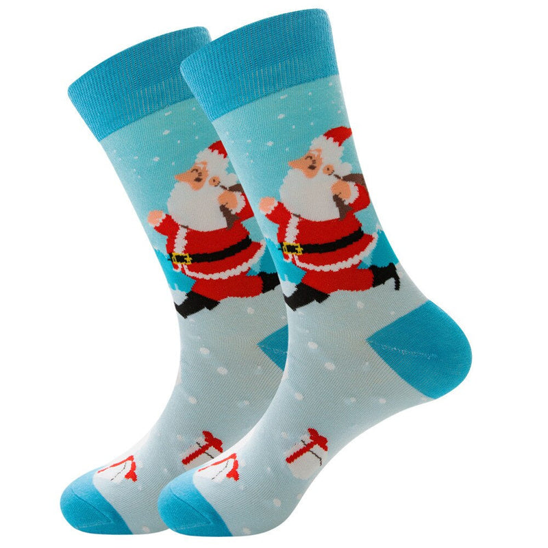 Anyfootwear 5 Pairs Sky Blue Size 5-13 Socks Crystal Silk Tide Winter Holiday Design Plus Snowflake Stocking Comfortable To Wear