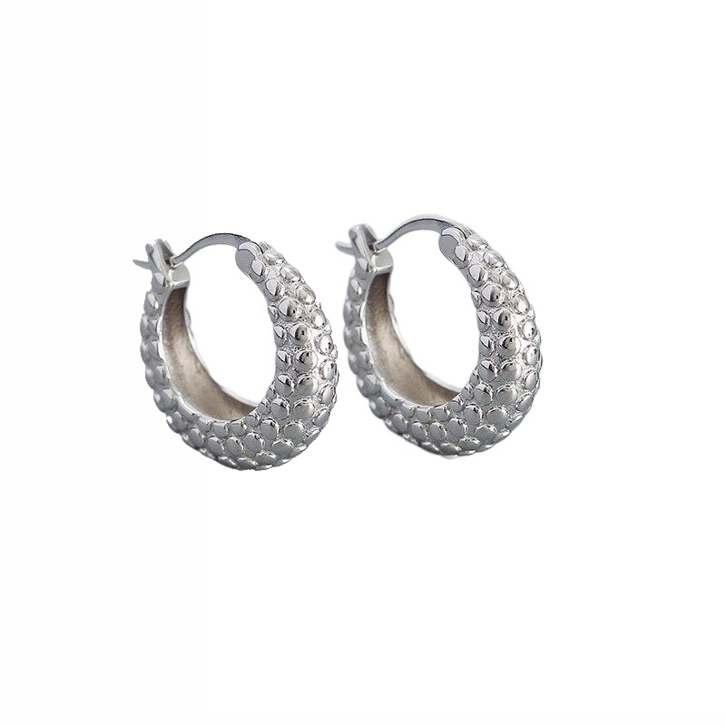 ANYCO Hoop Fashion Earrings  Punk French Statement Huggies Women Hip Hop Charming Party Jewelry Sterling Silver