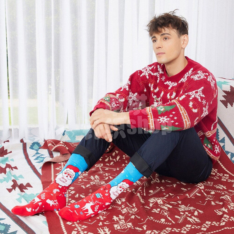 Anyfootwear 5 Pairs Red Black Size 5-13 Socks Crystal Silk Tide Winter Holiday Design Plus Snowflake Stocking Comfortable To Wear Perfect For Women