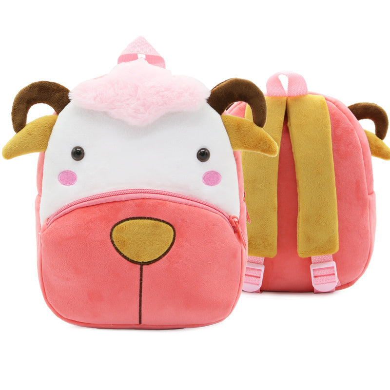 ANYKIDZ 3D Pink Sheep School Backpack Cute Animal With Cartoon Designs Children Toddler Plush Bag For Baby Girls and Boys