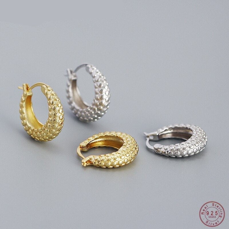 ANYCO Hoop Fashion Earrings  Punk French Statement Huggies Women Hip Hop Charming Party Jewelry Sterling Silver