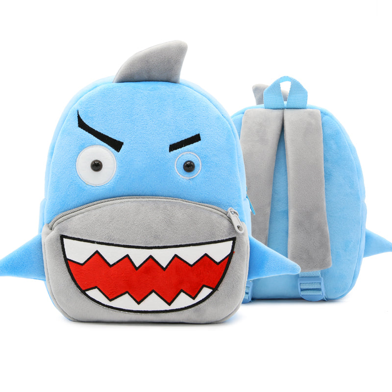ANYKIDZ 3D Blue Shark School Backpack Cute Animal With Cartoon Designs Children Toddler Plush Bag For Baby Girls and Boys