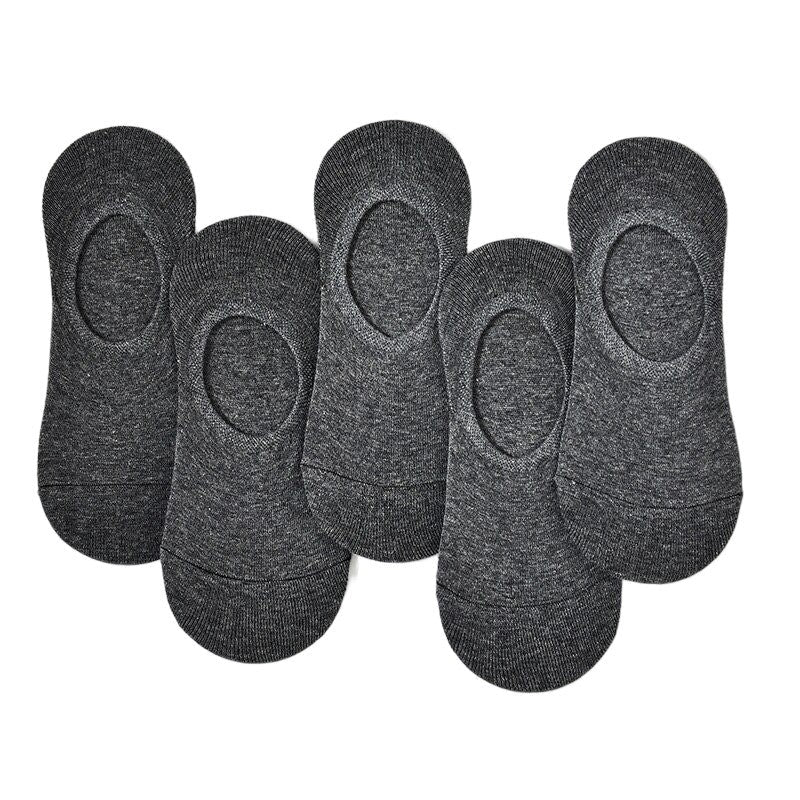 Anyfootwear 5 Pairs Dark Grey Size 10-14 Fashion Socks High Quality Office Sports Bussiness Long Socks Cotton Solid Colors Skateboard Knitted Casual