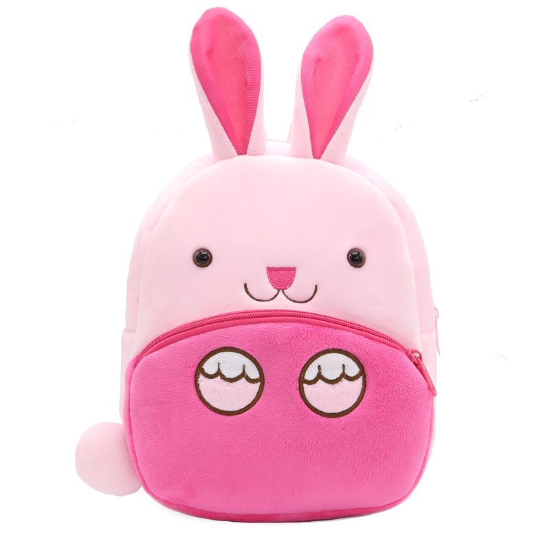 ANYKIDZ 3D Pink Rabbit School Backpack Cute Animal With Cartoon Designs Children Toddler Plush Bag For Baby Girls and Boys