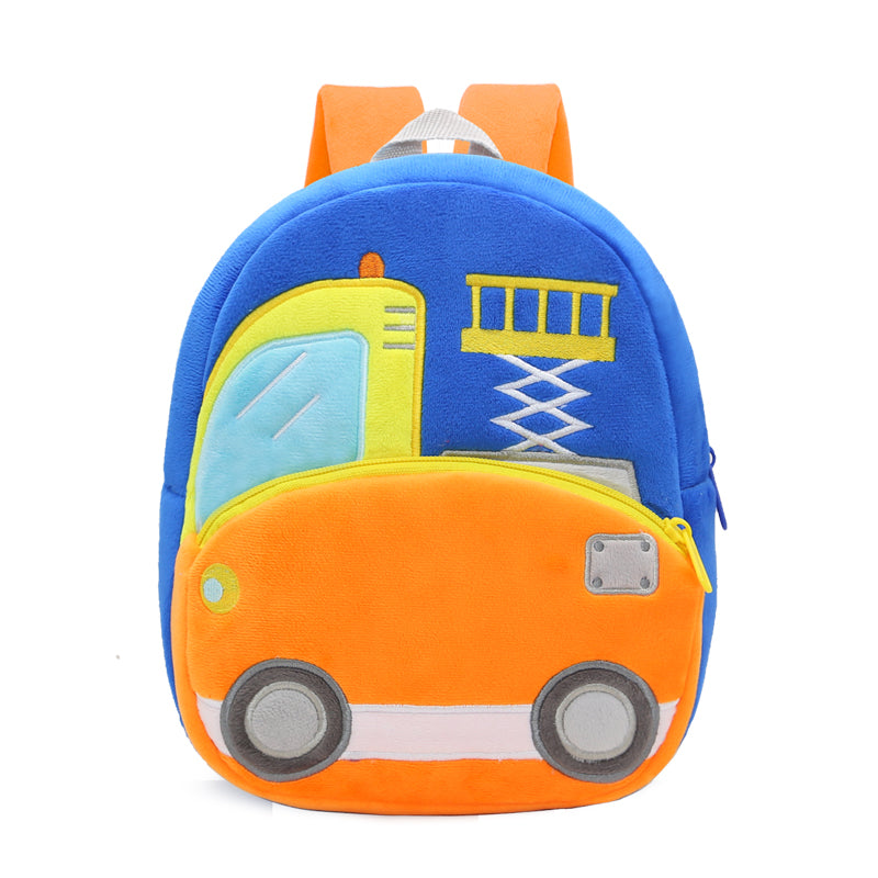 ANYKIDZ 3D Blue Lift Truck Kids School Backpack Cute Cartoon Animal Style Children Toddler Plush Bag Perfect Accessories For Boys and Girls