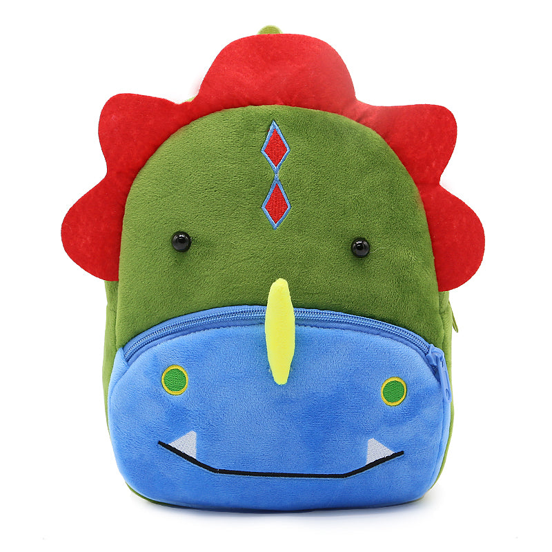 ANYKIDZ 3D Green Dinosaur School Backpack Cute Animal With Cartoon Designs Children Toddler Plush Bag For Baby Girls and Boys