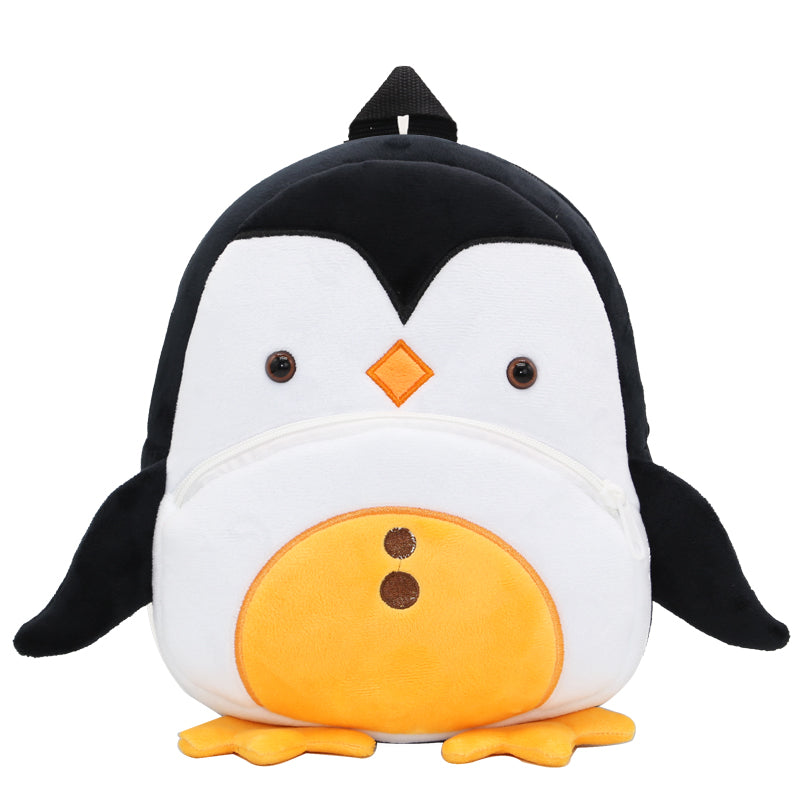 ANYKIDZ 3D Black Penguin School Backpack Cute Animal With Cartoon Designs Children Toddler Plush Bag For Baby Girls and Boys