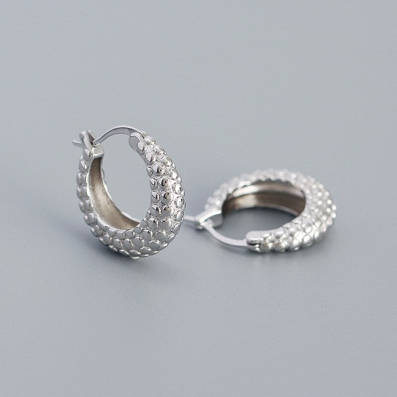 ANYCO Hoop Fashion Earrings  Punk French Statement Huggies Women Hip Hop Charming Party Jewelry Sterling Silver