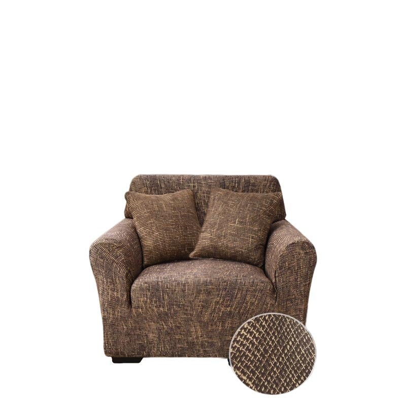Anyseat 1-Seater Sofa Cover – Plain Brown Style Slipcover for Living Room Chair Protection