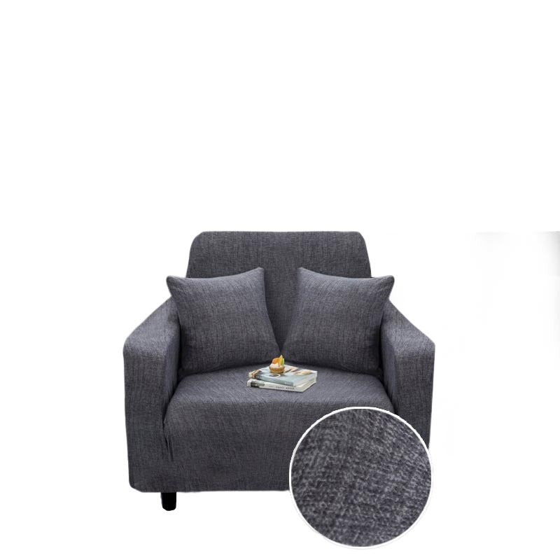 Anyseat 1 Seater Sofa Cover Plain Gray Style and Protection For Living Room Sofa Chair Elastic Stretchable Slipcover