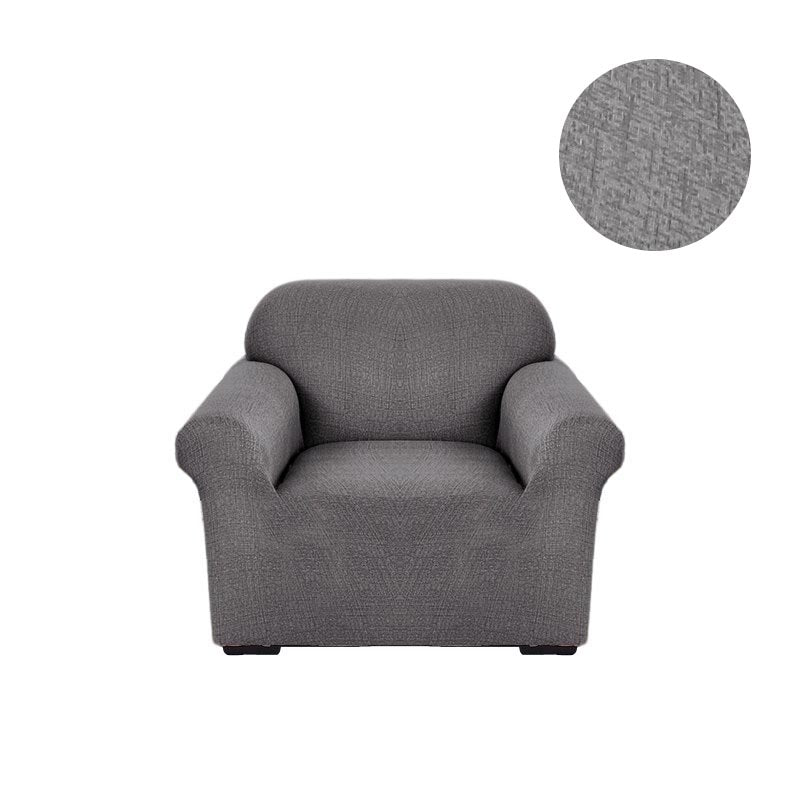 Anyseat 1 Seater Sofa Cover Solid Gray Style and Protection For Living Room Sofa Chair Elastic Stretchable Slipcover