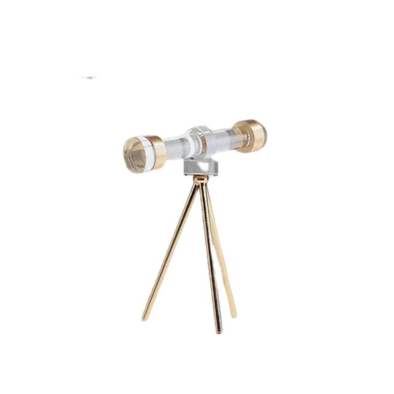 ANYHOUZ 12*20*25cm Modern Crystal Telescope Sculpture Tabletop Home Decor Modern Art Living Room Display House Decorative Crafts Metal Ornaments