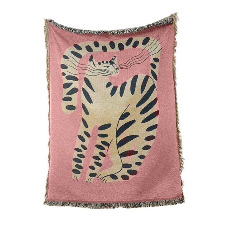 Anycozy Pink Cat Throw Blanket Sofa Bed Cover Home Decor Tapestry