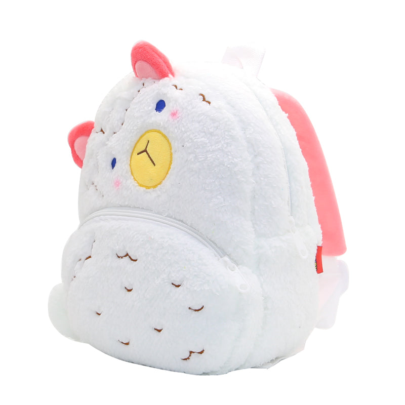 ANYKIDZ 3D White Alpaca Kids School Backpack Cute Cartoon Animal Style Children Toddler Plush Bag Perfect Accessories For Boys and Girls