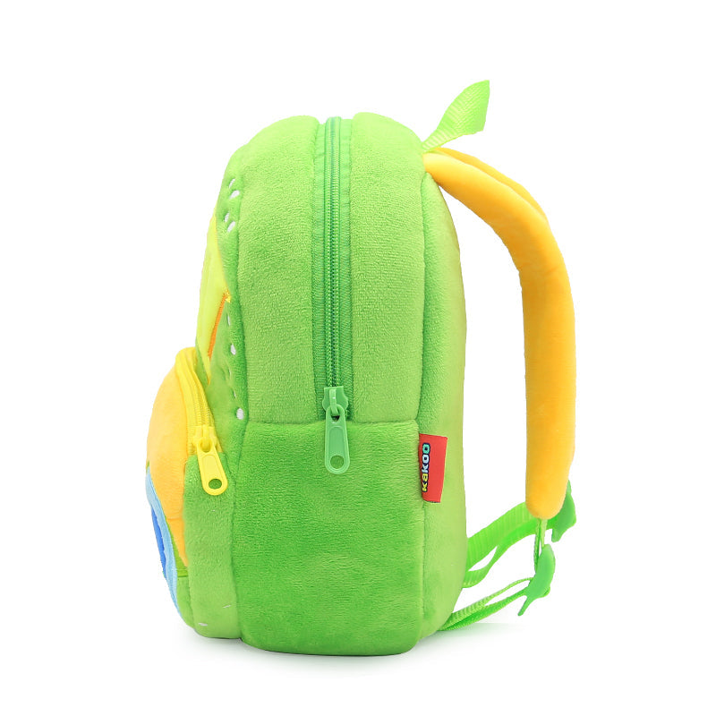 ANYKIDZ 3D Green Car Dumper Kids School Backpack Cute Cartoon Animal Style Children Toddler Plush Bag Perfect Accessories For Boys and Girls