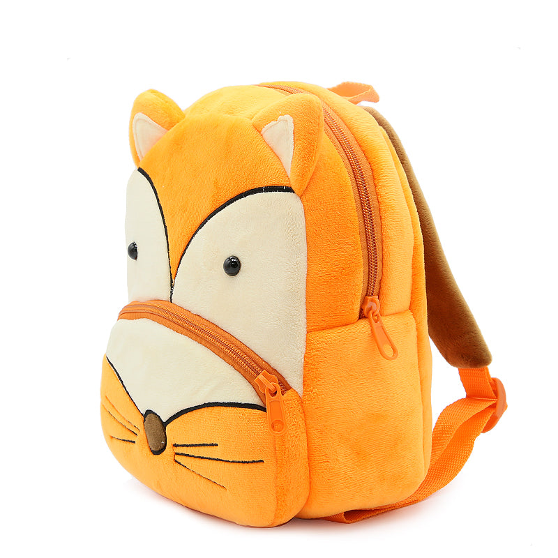 ANYKIDZ 3D Orange Fox School Backpack Cute Animal With Cartoon Designs Children Toddler Plush Bag For Baby Girls and Boys